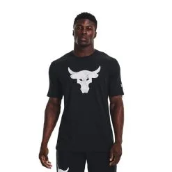 UA Project Rock Brahma Bull SS Ivory -Udstyr og tilbehør butik 1361733 003R UA Project Rock Brahma Bull SS Black 01 jan23 1