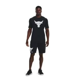 UA Project Rock Brahma Bull SS, Blue Mirage -Udstyr og tilbehør butik 1361733 003R UA Project Rock Brahma Bull SS Black 06 jan23