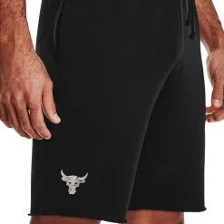 UA Project Rock Terry Shorts, Black -Udstyr og tilbehør butik 1361751 001R Under Armour Project Rock Terry Shorts Black 04 0121