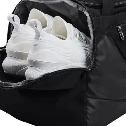 Under Armour UA Undeniable 5.0 Duffle Medium, Black/Metallic Silver -Udstyr og tilbehør butik 1369223 001 UnderArmour Undeniable Duffle MD BlackSilver 0222 3