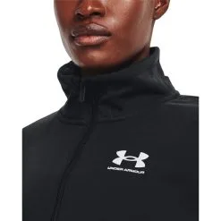 Under Armour Rival Fleece Half Zip, Black -Udstyr og tilbehør butik 1373030 001 COLLAR