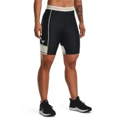 UA Project Rock Bike Short, Black/Summit White -Udstyr og tilbehør butik 1373588 001R Project Rock UA Project Rock Bike Short Black Summit White 02 0922