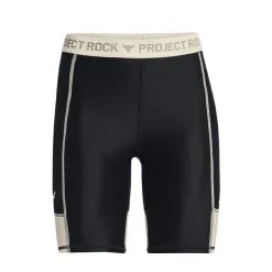 UA Project Rock Bike Short, Black/Summit White -Udstyr og tilbehør butik 1373588 001R Project Rock UA Project Rock Bike Short Black Summit White 05 0922