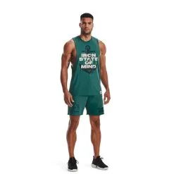 UA Project Rock State Of Mind Muscle Tank, Coastal Teal -Udstyr og tilbehør butik 1376941 722R UA Project Rock State of Mind Muscle Tank Coastal Teal 03 jan23