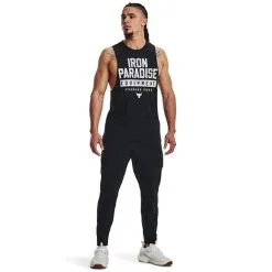 UA Project Rock Iron Muscle Tank Blue Mirage -Udstyr og tilbehør butik 1377290 001R UA ProjectRock Iron Muscle Tank Black 0123 4