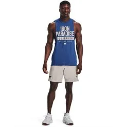 UA Project Rock Iron Muscle Tank, Black -Udstyr og tilbehør butik 1377290 471R UA Project Rock Iron Muscle Tank Blue Mirage 0123 2 2