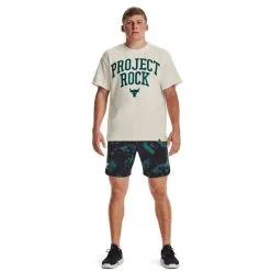 Project Rock Heavyweight Terry T-shirt Ivory -Udstyr og tilbehør butik 1377435 130R UA Project Rock Heavyweight Terry T shirt Ivory 04 jan23