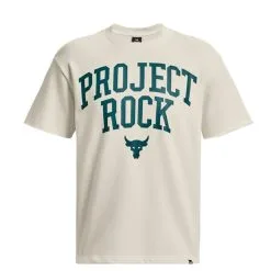 Project Rock Heavyweight Terry T-shirt Ivory -Udstyr og tilbehør butik 1377435 130R UA Project Rock Heavyweight Terry T shirt Ivory 05 jan23