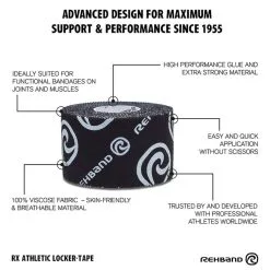 REHBAND RX Athletic Locker Tape, 38mm X 10m -Udstyr og tilbehør butik 20119999 Rehband RX Athletic Locker Tape 38mm 10m Black 03 0422