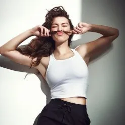 Casall Sportswear Crop Rib Racerback, White -Udstyr og tilbehør butik 204240010R Casall Crop Rib Racerback White 04 1222 1