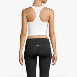Casall Sportswear Crop Rib Racerback, White -Udstyr og tilbehør butik 204240010r casall bold rib crop tank white 2 1 1