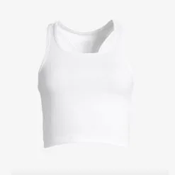 Casall Sportswear Crop Rib Racerback, White -Udstyr og tilbehør butik 204240010r casall bold rib crop tank white 3 1