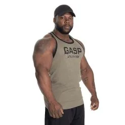 GASP Ribbed T-back, Grey Melange -Udstyr og tilbehør butik 220690664R Gasp Ribbed T back Washed Green 02 jan21