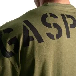 GASP Division Iron Tee, Army Green Melange -Udstyr og tilbehør butik 220947600 GASP Division Iron Tee juni22 green 5