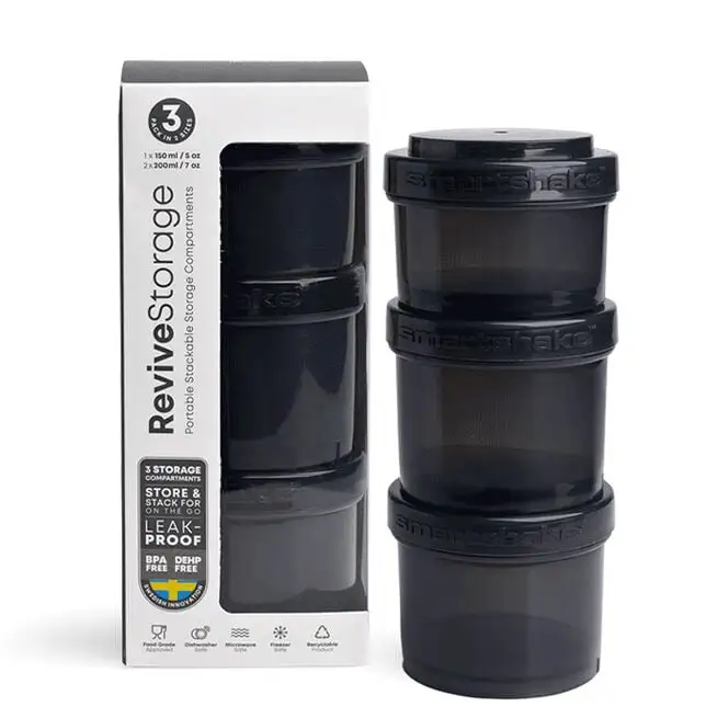 SmartShake Revive Storage 3 Pack Black 1x150 Ml 2x200 Ml 3 SmartShake Revive Storage 3 Pack Black 1x150 Ml 2x200 Ml