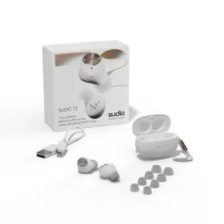 Sudio T2 ANC True Wireless In-Ear, White -Udstyr og tilbehør butik 310088.MASTER Skullcandy Sudio T2 ANC True Wireless In Ear White 08 1121