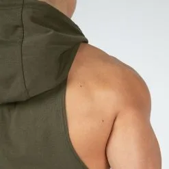 Gorilla Wear Rogers Hooded Tank Top, Army Green -Udstyr og tilbehør butik 901274000R Gorilla Wear Rogers Hooded Tank Top Army Green 03 0922