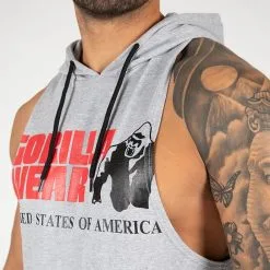 Gorilla Wear Rogers Hooded Tank Top, Grey Melange -Udstyr og tilbehør butik 901278000R Gorilla Wear Rogers Hooded Tank Top Grey Melange 03 0922