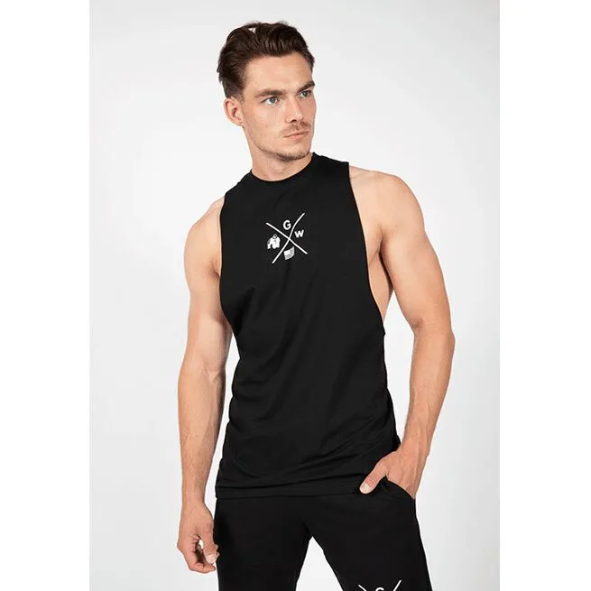 Gorilla Wear Cisco Drop Armhole Tank Top, Black/White 3 Gorilla Wear Cisco Drop Armhole Tank Top, Black/White