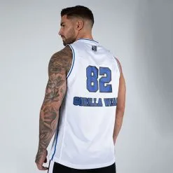 Gorilla Wear San Mateo Jersey Tank Top, White/Blue -Udstyr og tilbehør butik 901331030R Gorilla Wear San Mateo Jersey Tank Top White Blue 02 0922