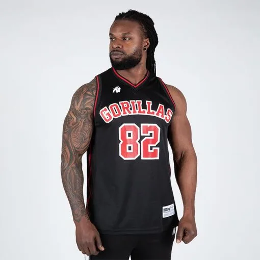 Gorilla Wear San Mateo Jersey Tank Top, Black/Red -Udstyr og tilbehør butik 901339050R Gorilla Wear San Mateo Jersey Tank Top Black Red 01 0922