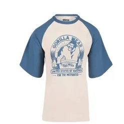 Gorilla Wear Logan Oversized T-Shirt, Beige/Blue -Udstyr og tilbehør butik 905681230R Gorilla Wear Logan Oversized T Shirt BeigeBlue 0922 3