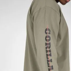 Gorilla Wear Boise Oversized Long Sleeve, Army Green -Udstyr og tilbehør butik 90607409R Gorilla Wear Boise Oversized Long Sleeve Army Green 03 0821 1