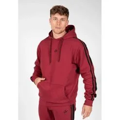Gorilla Wear Banks Oversized Hoodie, Burgund Red/Black