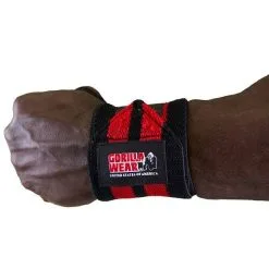 Gorilla Wear Gear Wrist Wraps Pro, Black/red -Udstyr og tilbehør butik 9910690000 wrist wraps pro black red 3