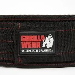 Gorilla Wear Gear 4 Inch Nylon Belt, Black/red -Udstyr og tilbehør butik 991399501R Gorilla Wear 4 Inch Nylon Belt black red 02 0522