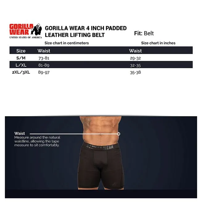 Gorilla Wear Gear 4 Inch Padded Leather Belt, Army Green 7 Gorilla Wear Gear 4 Inch Padded Leather Belt, Army Green - Billede 5