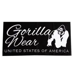 Gorilla Wear Classic Gym Towel, Black/White