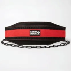 Gorilla Wear Gear GW Nylon Dip Belt, Black/Red