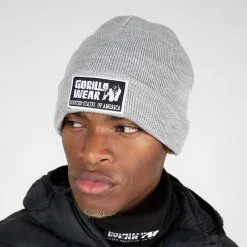 Gorilla Wear Vermont Beanie, Melange Grey -Udstyr og tilbehør butik 9921080009 vermont beanie melange gray 4