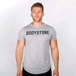 Bodystore.dk Bodystore Men Logo Tee, Grey -Udstyr og tilbehør butik BS1111 GRY R BODYSTORE MEN NEW LOGO TEE GREY M 03 0920