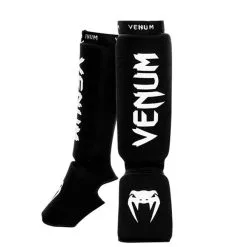 Venum Kontact Shin Guards, Black/White -Udstyr og tilbehør butik EU VENUM 0480 BLACK Venum Kontact Shin guards BlackWhite maj22 1