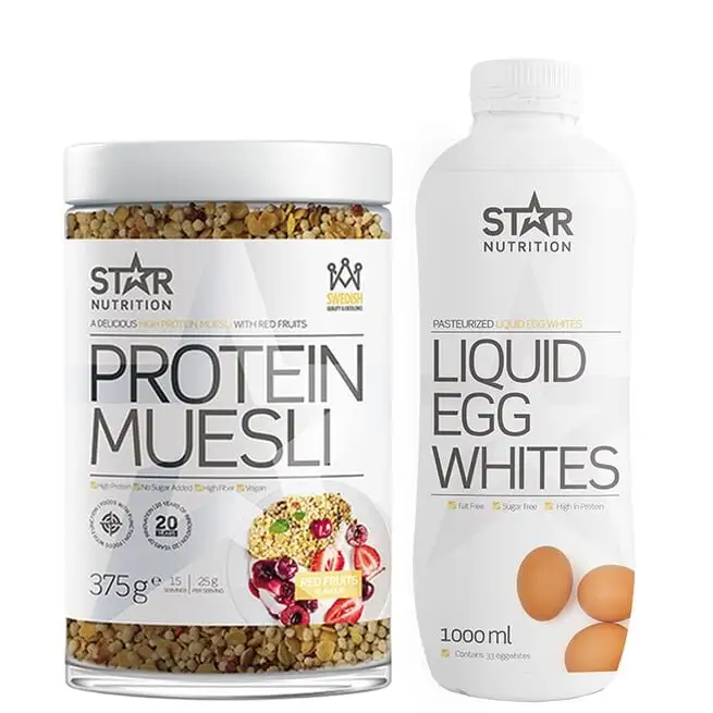 Star Nutrition Flydende æggehvider & Protein Muesli! 3 Star Nutrition Flydende æggehvider & Protein Muesli!