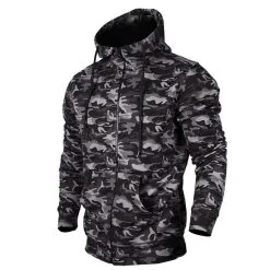 Star Nutrition Gear Star Mens Zip Hood, Black Camo