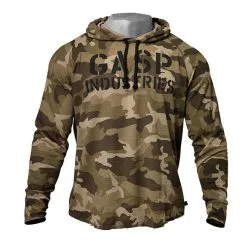 GASP L/S Thermal Hoodie, Black/Black -Udstyr og tilbehør butik l s thermal hoodie green camoprint l gasp 1 1